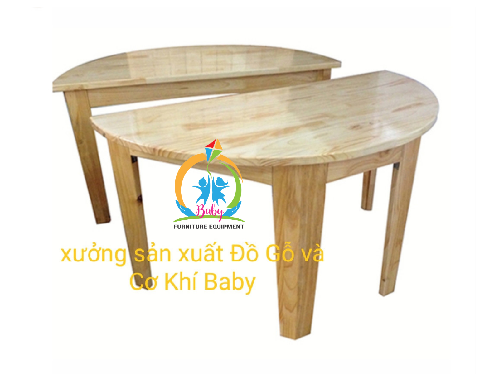 Bàn Gỗ Bán Nguyệt Chia Đôi BB-435