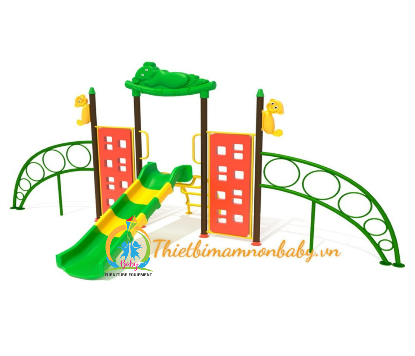 Vách leo cầu trượt thể chất BB-614