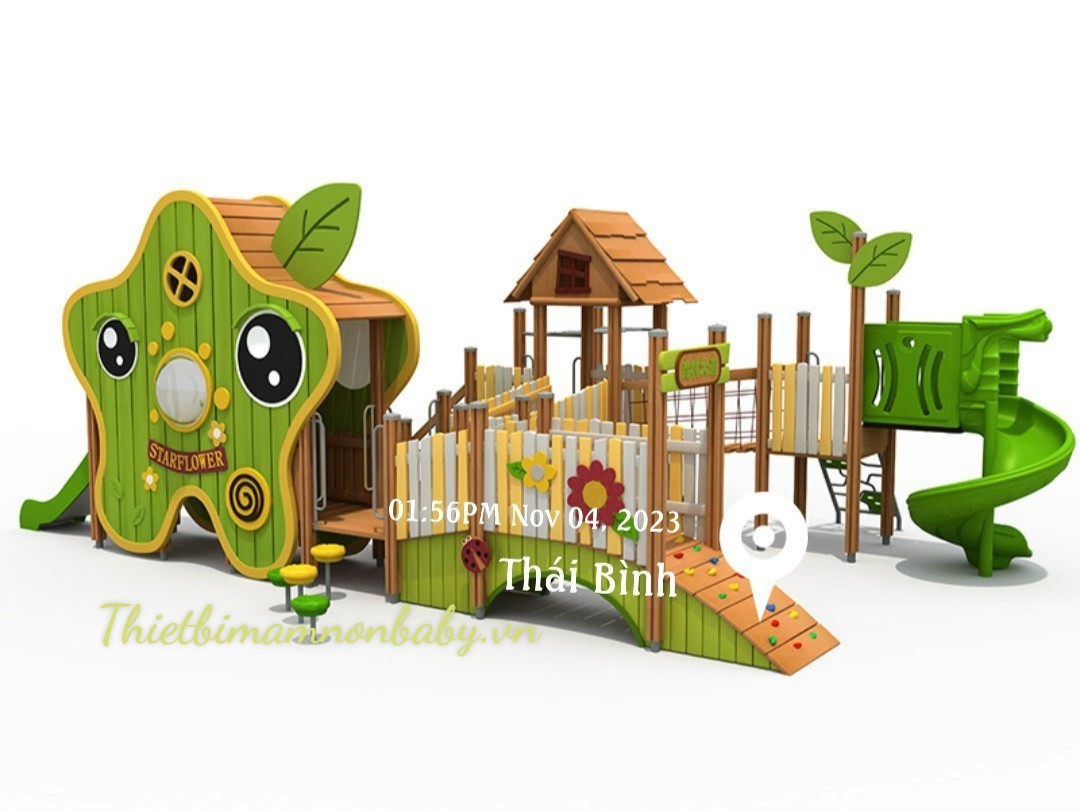 Cầu trượt liên hoàn gỗ - 1231