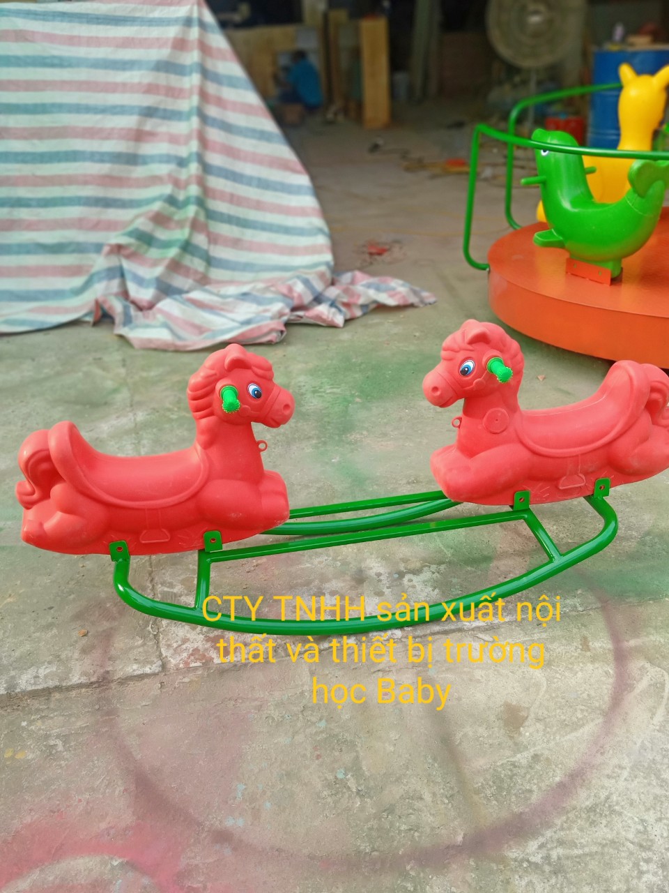 Bập bênh đơn 2 con ngựa BB-395